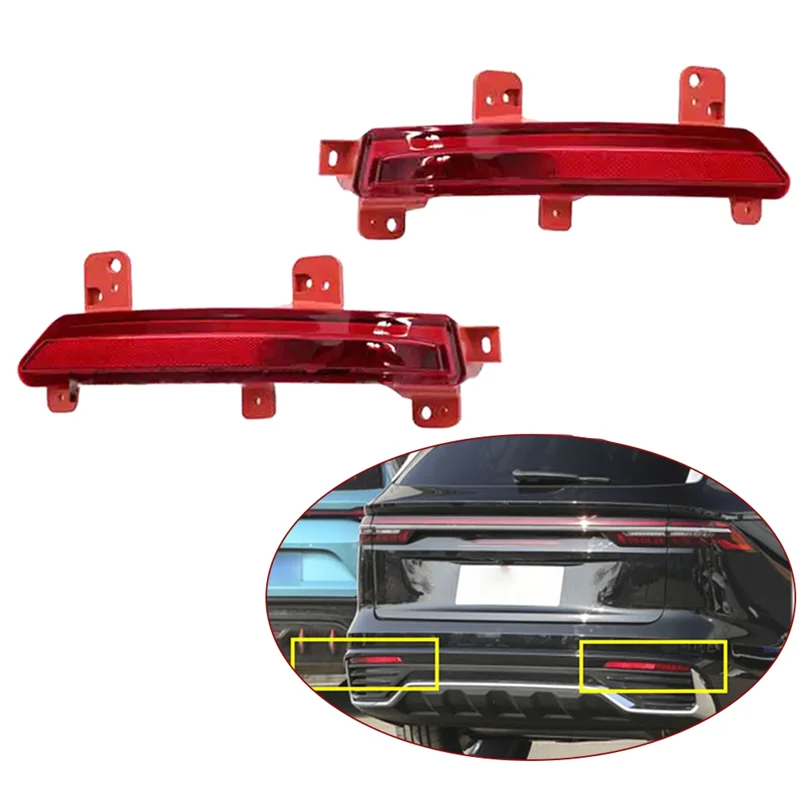 A96E-1Pair luz antiniebla del parachoques trasero Reflector luz de freno antiniebla trasera lámpara de advertencia de freno para Geely Xingyue L Monjaro 2022 2023