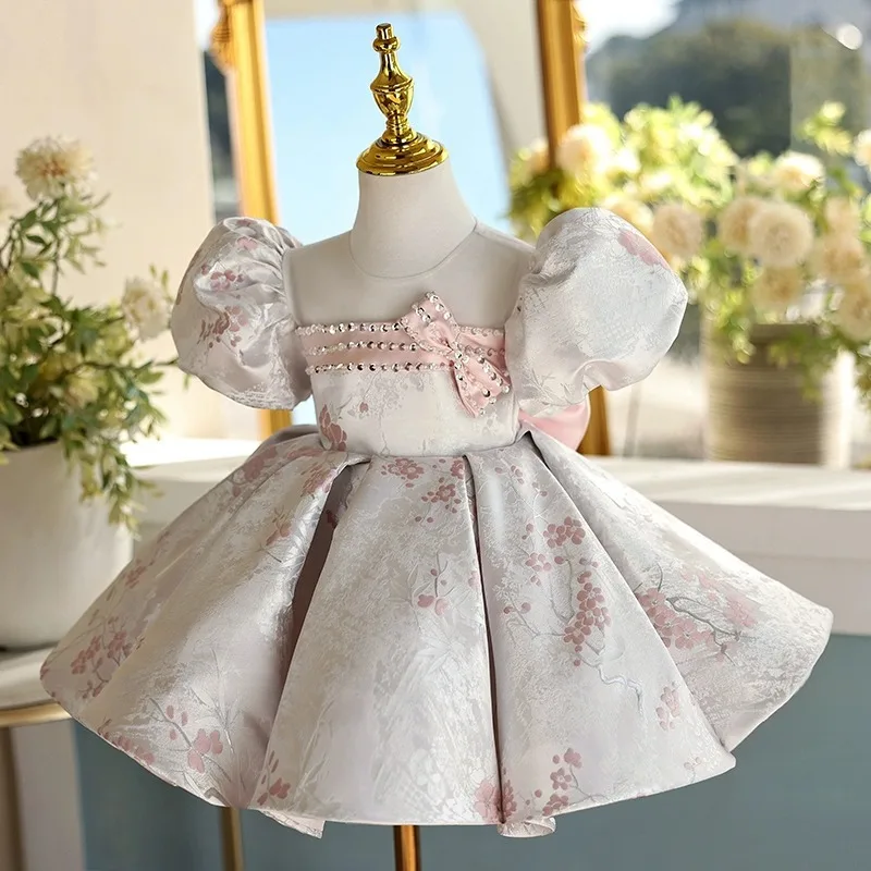 2025 Baby Girls Princess Dress First Birthday Party Evening Gown Floral Puffy Dresses Summer Easter Outfit Costumes Vestidos