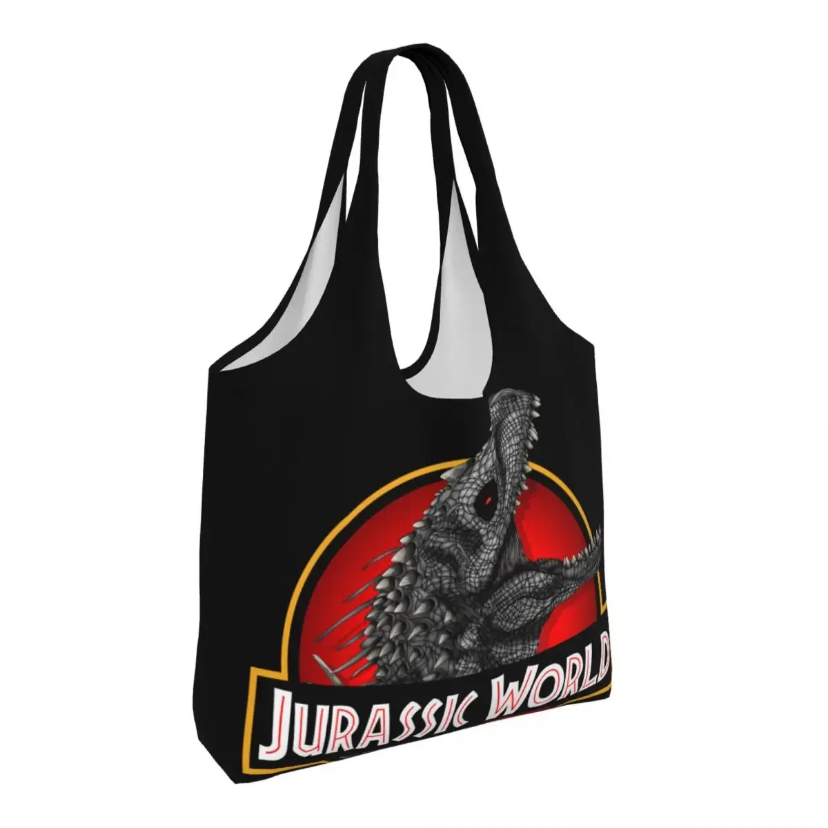 Jurassic World Indominus Rex Canvas Shopping Bag Women Durable Big Capacity Groceries Dinosaur Film Tote Shopper Bags Handbag