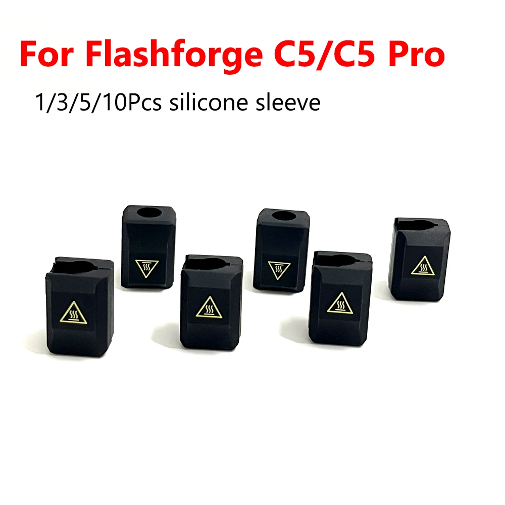 for Flashforge C5, C5 Pro Silicone Sleeve 3D Printer Hotend Protector Cover Case Heat Insulation Silicone Socks for Creator C5