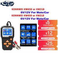 KONNWEI KW650 Car Battery Tester KW218 6V 12V Motorcycle Auto Analyzer 100-2000CCA Car Moto Cranking Charging Test Tool PK KW510