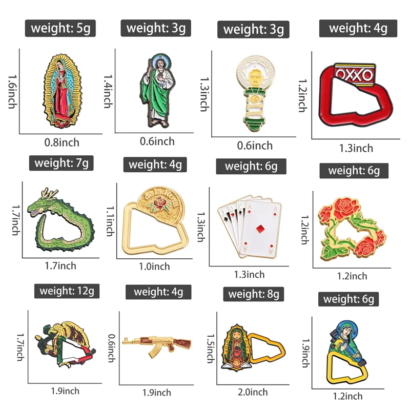 Creative Lady of Guadalupe Saint Enamel Pins Baseball Caps Brooches Backpack Lapel Badge Accessories Gift for Friends Wholesale