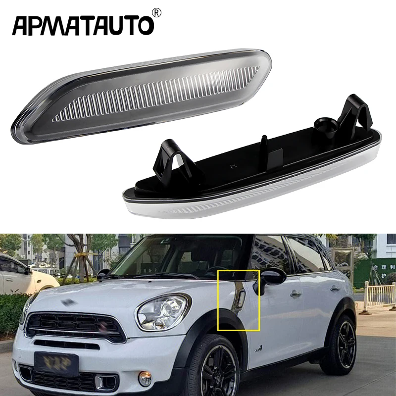 Reemplazos de carcasa de luz de señal de giro, 2 uds., para Mini Cooper R60 R61 Countryman Paceman, luces de posición laterales delanteras, sin bombilla/enchufe