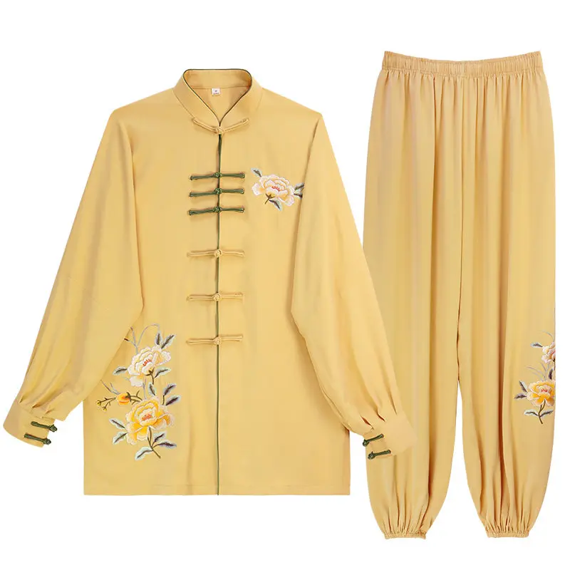 Women's Tai Chi Suit Yellow New Arrival Premium Trendy Spring Autumn Martial Arts Training & Performance Wear 5