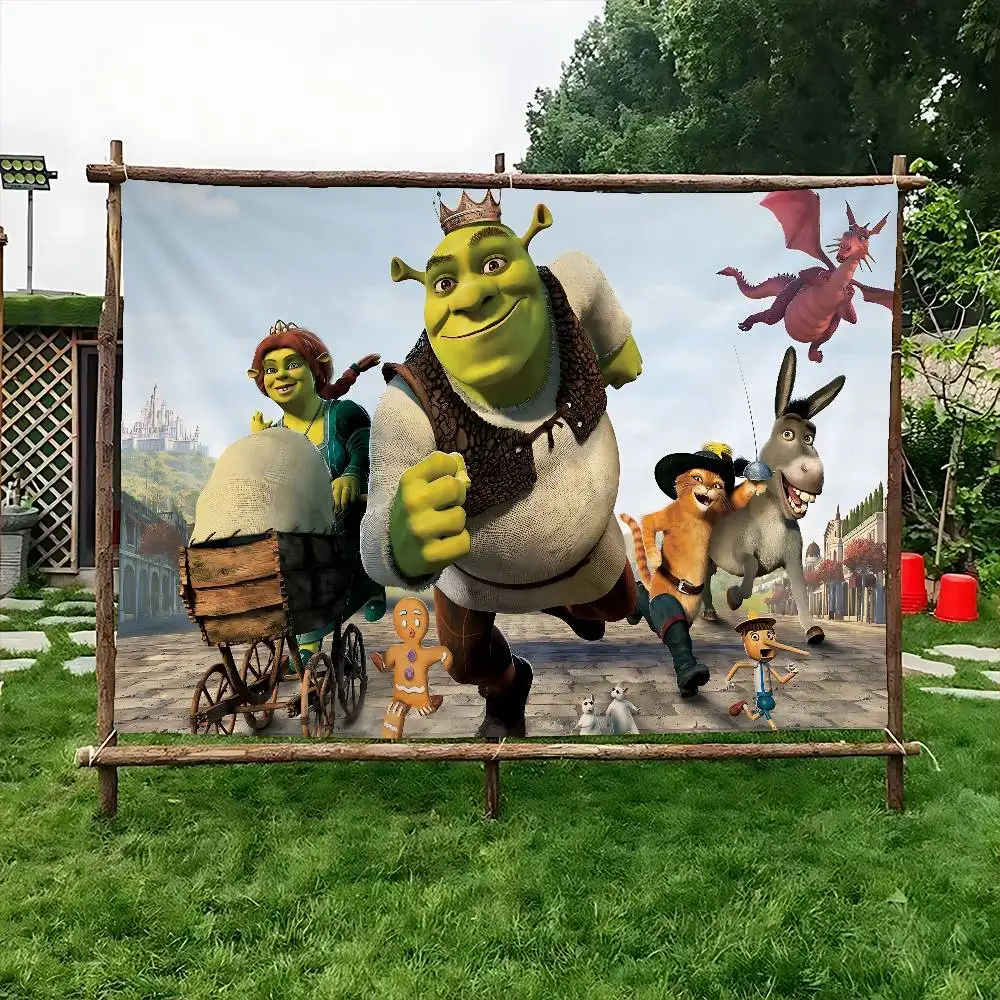 Classic Animated Movie S-ShrekS Anime Chart Flag for Living Room Home Dorm Decor Art Home Decor Banner