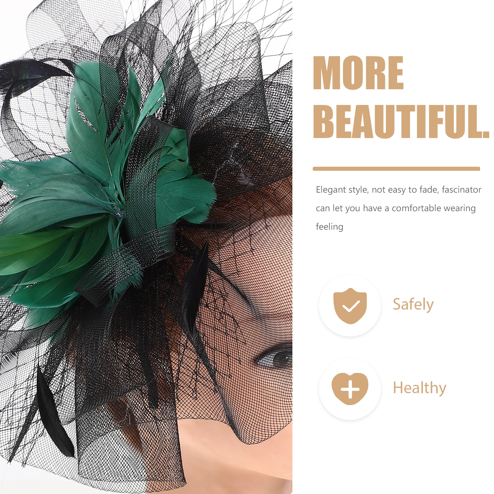 

Plumage Headb Tea Party Fascinator For Women Women Black Green Mesh Tea Party Wedding Performance Headdress