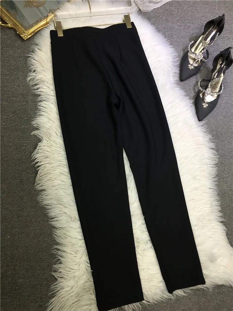 Leggings da donna autunno inverno di alta qualità Pantaloni a matita a vita alta con trapano caldo di lusso Leggings alla caviglia di grandi dimensioni da donna elegante