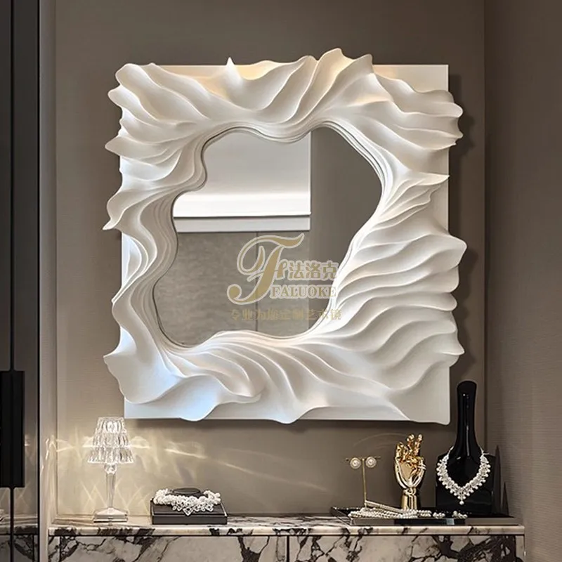French cream style entrance decorative mirror bathroom wall hanging bathroom mirror dressing mirror living room wall art dining