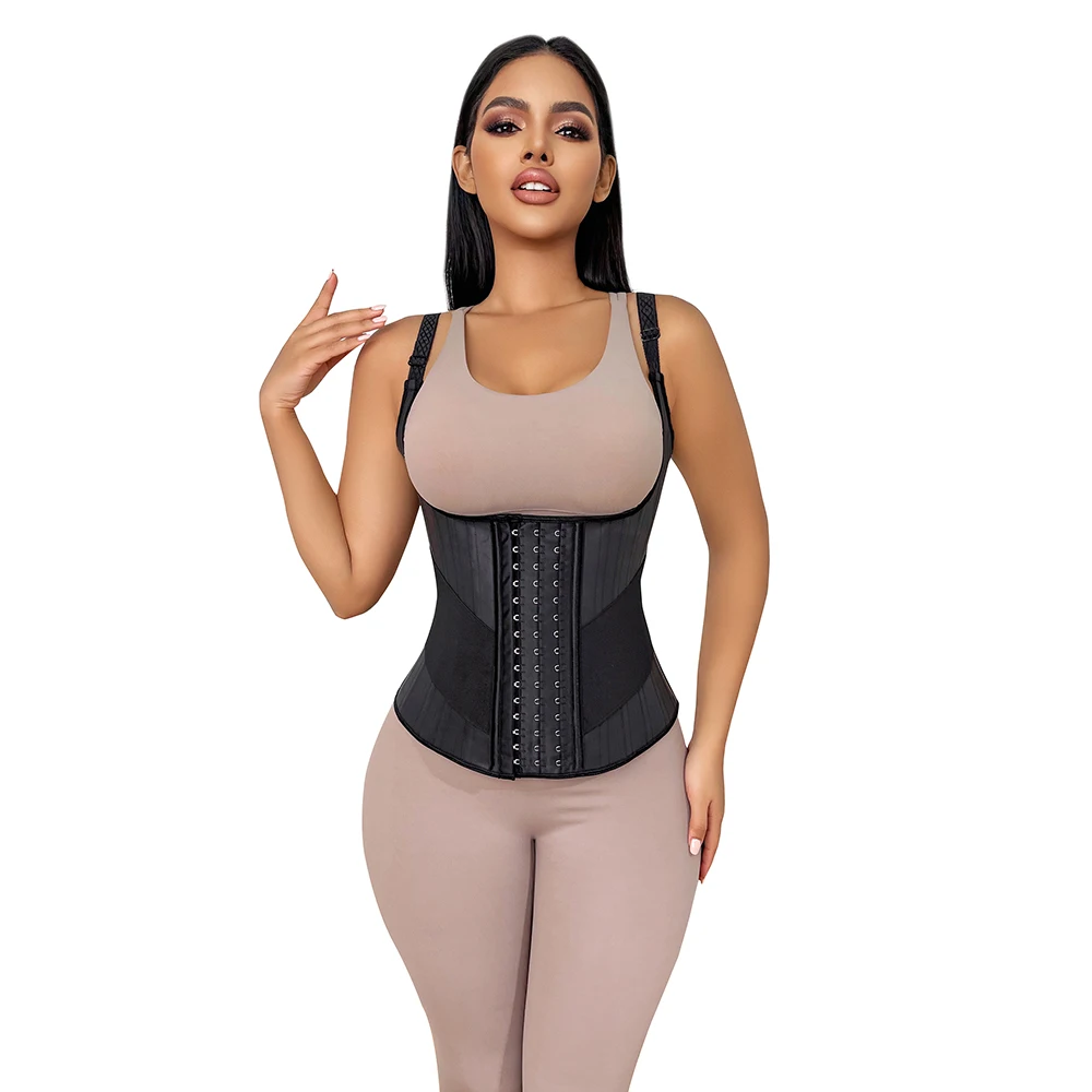 

New Style Adjustable Waist Trainer 25 Steel Boned Slimming Corset Workout Girdle Vest Latex Women Body Shaper