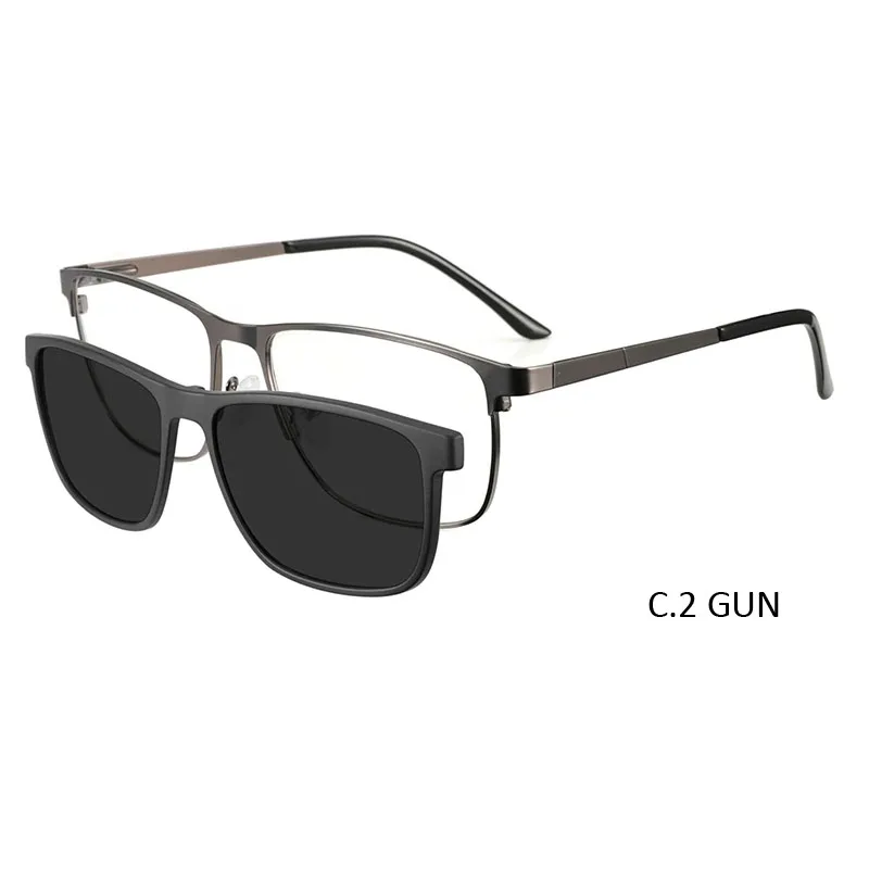 

kansept Metal Retro Full Rim Frame Sunglasses UV400 Fashion Magnet Polarized Square Clip on Optical Prescription Glasses CD8020