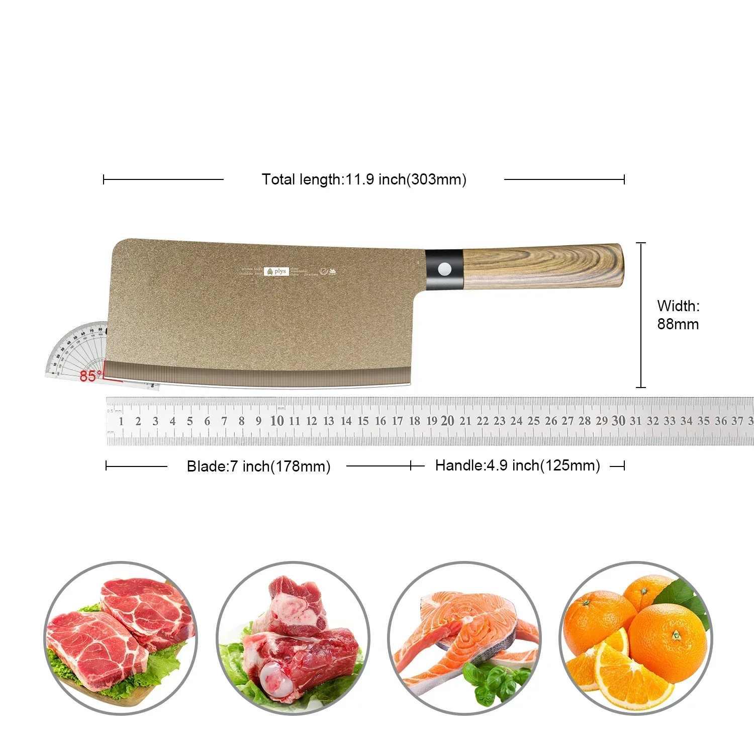 New high hardness bone knife kitchen knife, high-grade imitation wood handle sharp stainless steel fragile meat bone knife