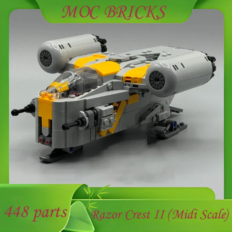 

Пользовательские 448 деталей MOC Razor Crest II (миди-масштаб) Креативная модель DIY Архитектурная сборка Развивающая игрушка Подарки на день рождения