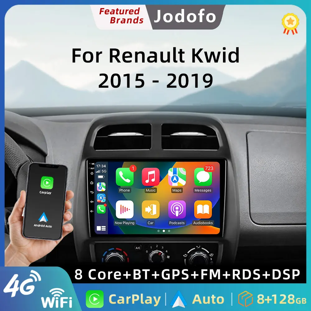 Android 13 Carplay Auto WIFI+4G For Renault KWID K-ZE Dacia spring 2015-2019 Car Radio Multimedia Video Player GPS 2din Stereo