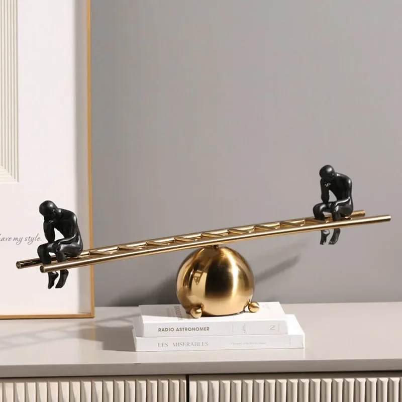 Sculpture de bureau créative et moderne en alliage et résine, figurine de réflexion, accessoires de décoration pour la maison et la chambre