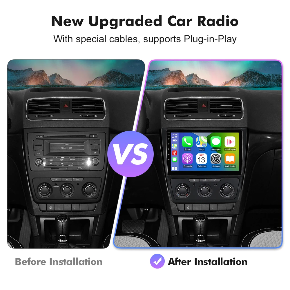 2026 new! 10.1 Inch Android 14 Car Radio For Skoda Yeti 5L 2009 - 2014 Carplay Auto Stereo camera 2 din 8 CORE QLED voice contol
