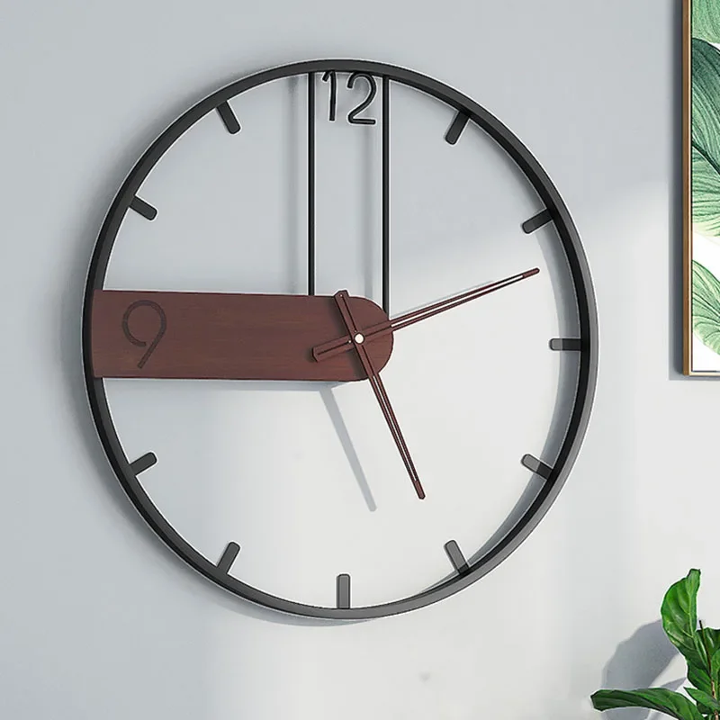 

Art Modern Design Wall Clock Minimalist Metal Hands Light Luxury No Drill Wall Clock Fashion No Sound Reloj De Pared Home Decor