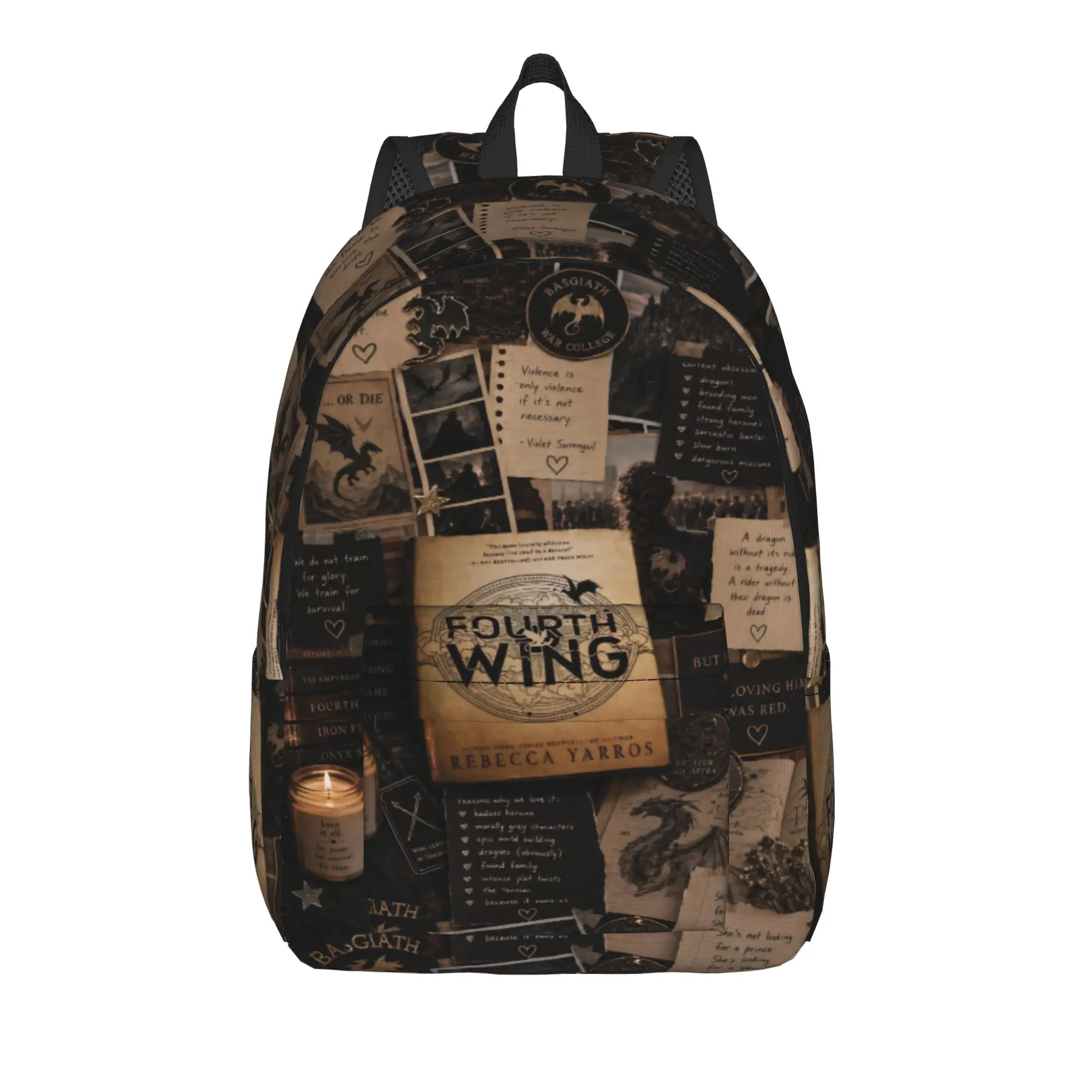 F-Fourth W-Wing Dragon Classical Backpack with Pocket High School Business  Daypack for Men Women Laptop Computer Shoulder Bag