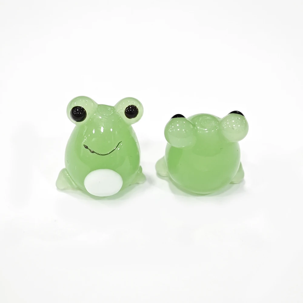 10 pcs Handmade Lampwork Beads Frog Shape Green Color Cute Style For Making DIY Jewelry Bracelet  Earring Necklace Accessories