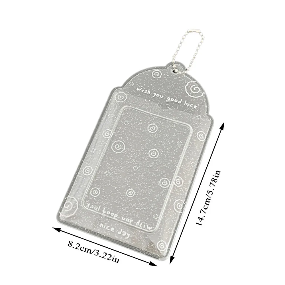 PVC Photo Frame Keychain, Protetor Photocards, INS Idol Titular Do Cartão, Saco de bolso Pingente, Chaveiro Mangas, 3"