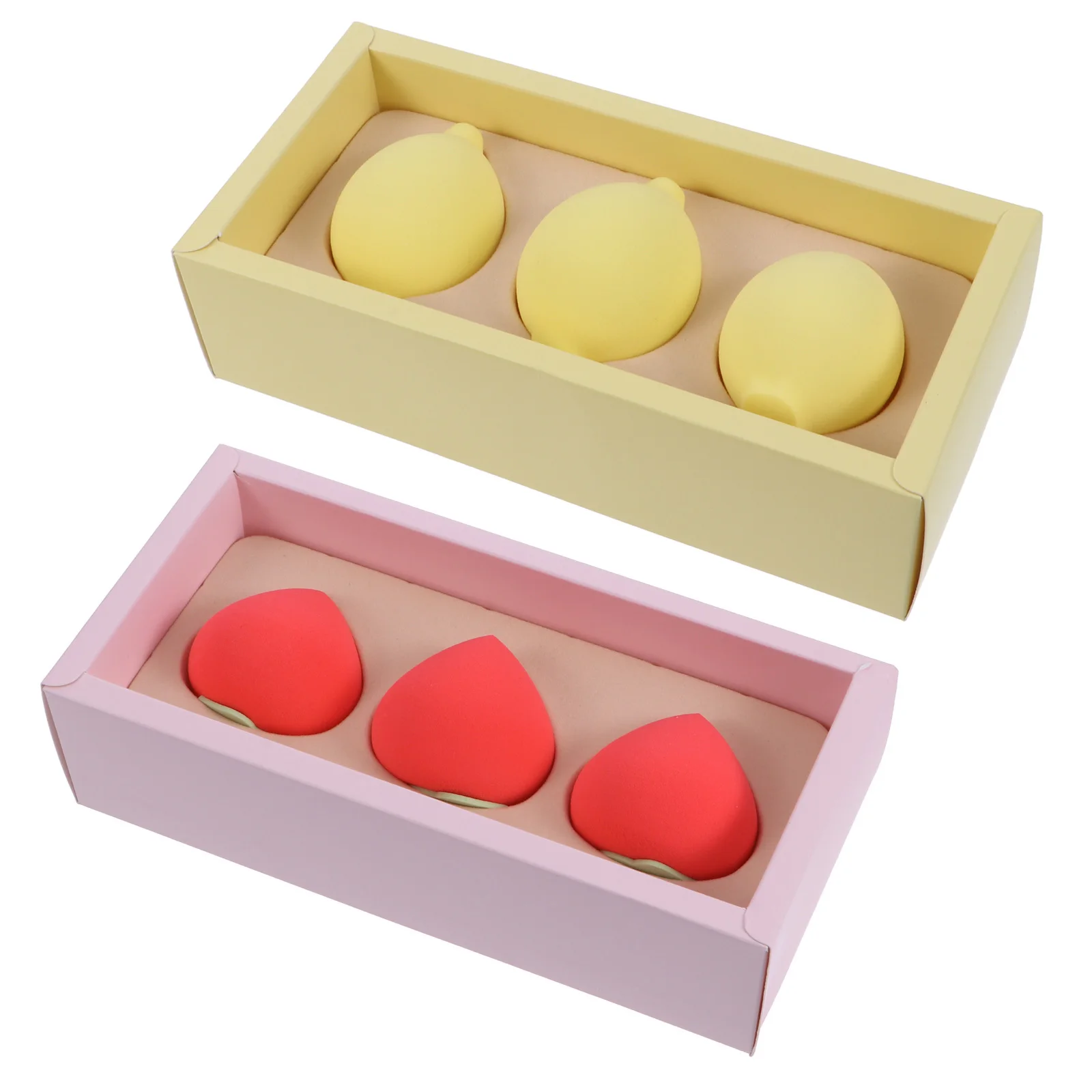 3Pcs Foundation Schönheit Schwamm Make-Up Schwamm Obst Geformt Weiche Mixer Werkzeug Puderquaste für Glatte Professionelle Finish