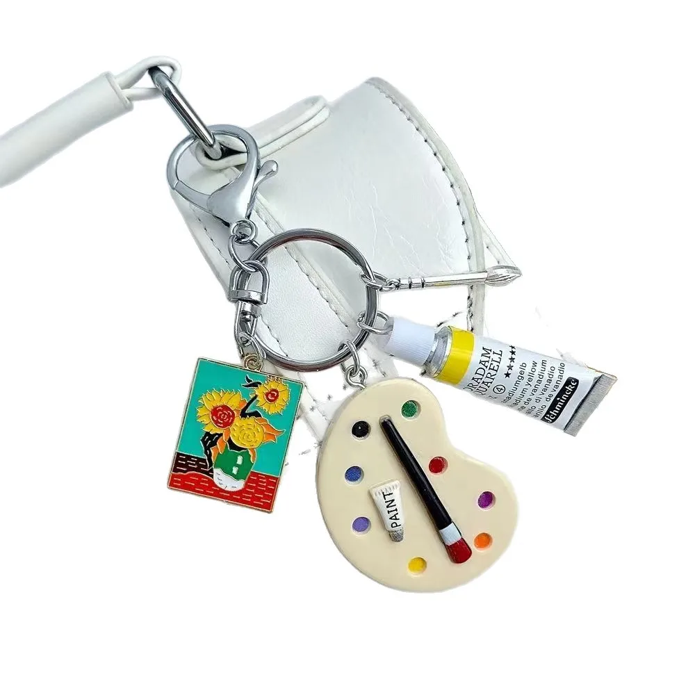 1 قطعة عباد الشمس فان جوخ النفط اللوحة المفاتيح الرسام الفن طالب حلقة رئيسية هدية عيد ميلاد فريدة من نوعها