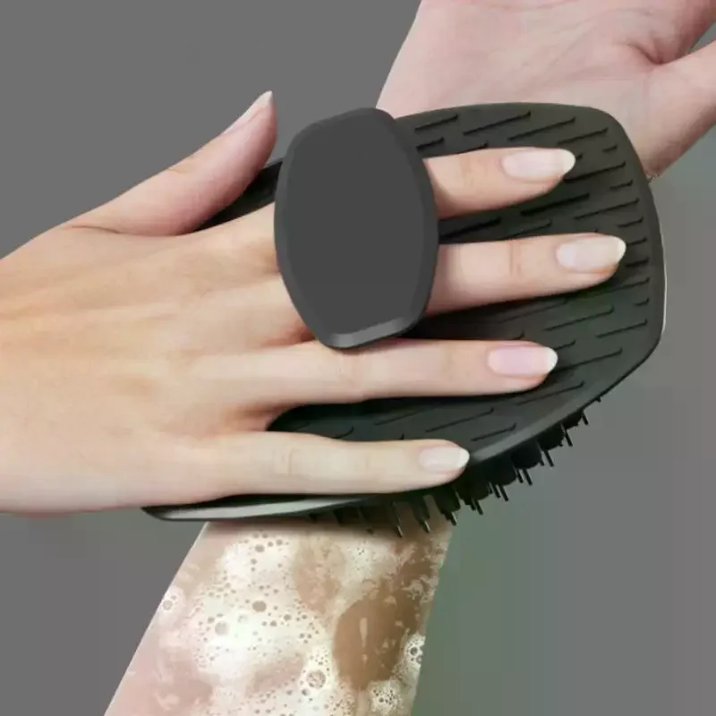 4PCS Long Handle Silicone Bath Brush Set For Body Face Gentle Exfoliating Massage Deep Cleaning With Non Slip Grip