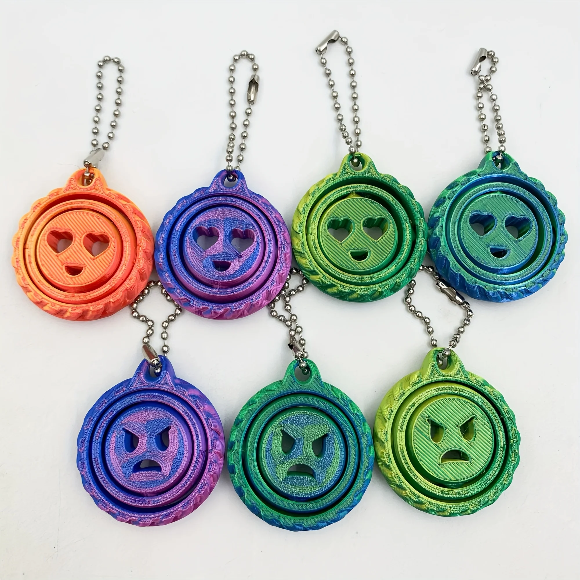 

3D printing gradient depressed love gyro cool keychain pendant suitable for home and office sculpture keychain decoration