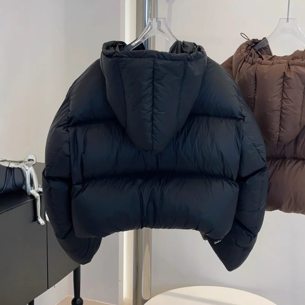 90% белый утиный пух, утепленный пуховик для женщин, короткий повседневный модный пуховик с капюшоном, свободная верхняя одежда для женщин