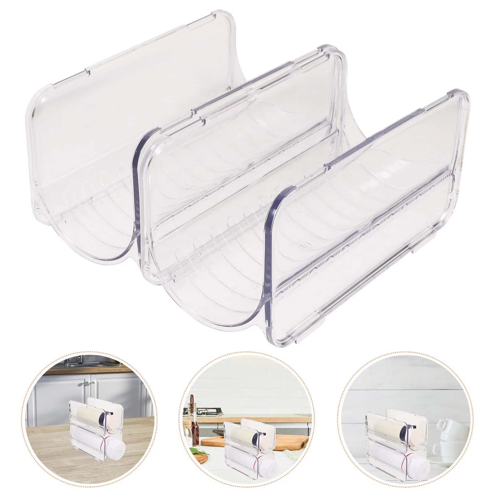 2 Pcs Multi-layer Cup Holder Drink Bottle Stackable Holders Water Organizer Jug Storage Rack Plastic Bottles