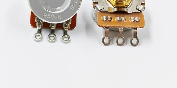 For Guitar/Bass 24-Spline Brass Short Shaft Potentiometer 250K/500K / A or B Taper Volume/Tone Control Split Shaft 15.5mm
