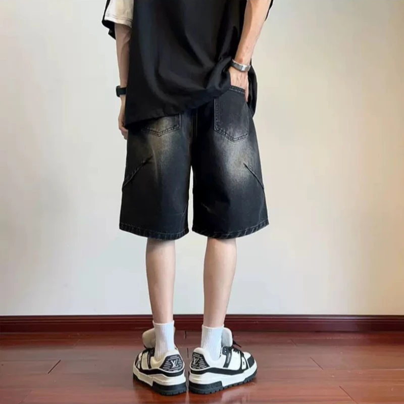 

Summer Men's Workwear Denim Shorts Lightweight Thin Loose Fit American High Street Style Mid-Length Outdoor Trendy Fashion