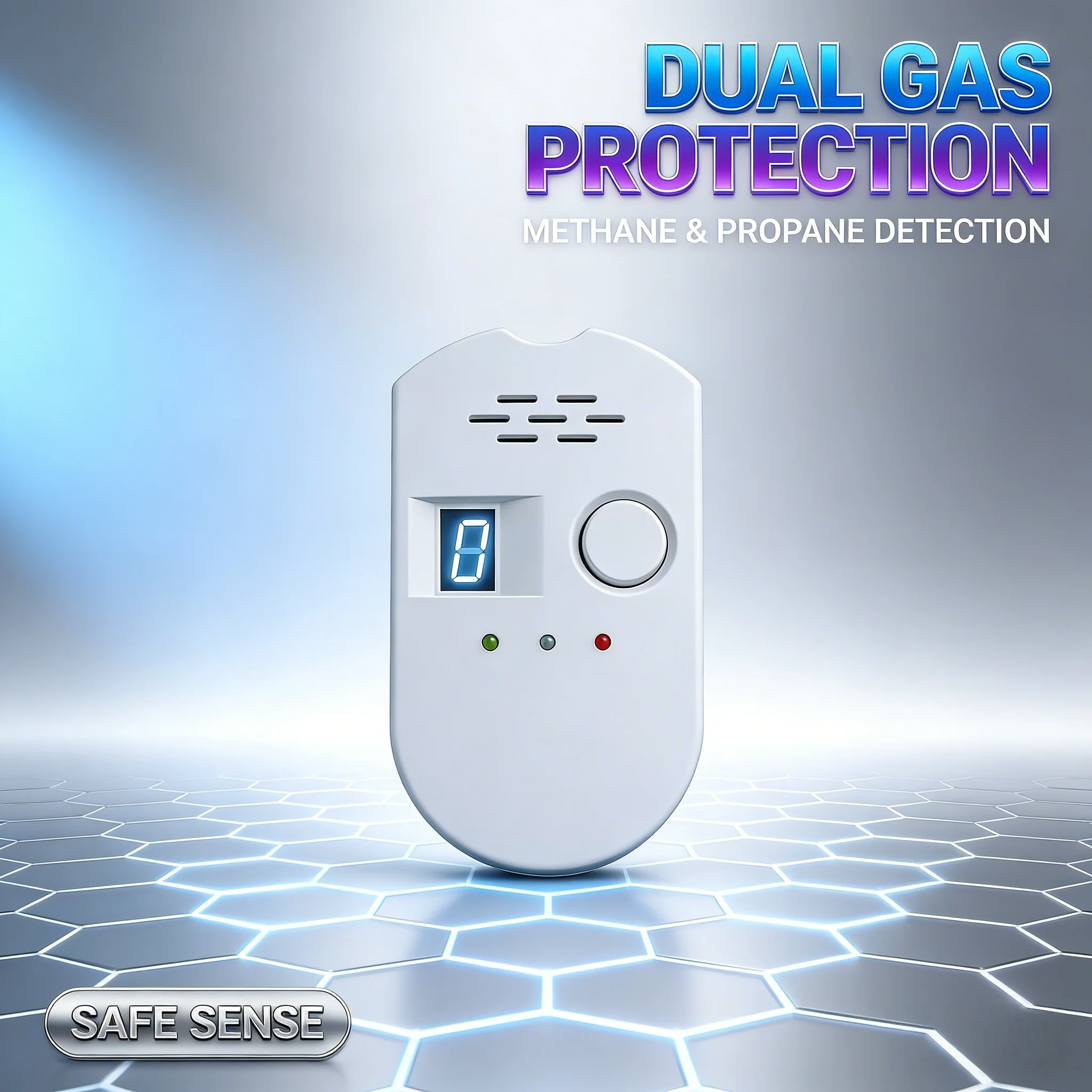 

85dB High-Loudness Plug-in Gas Detector, LED LCD Real-Time Monitoring for Natural Gas & LPG Home Safety