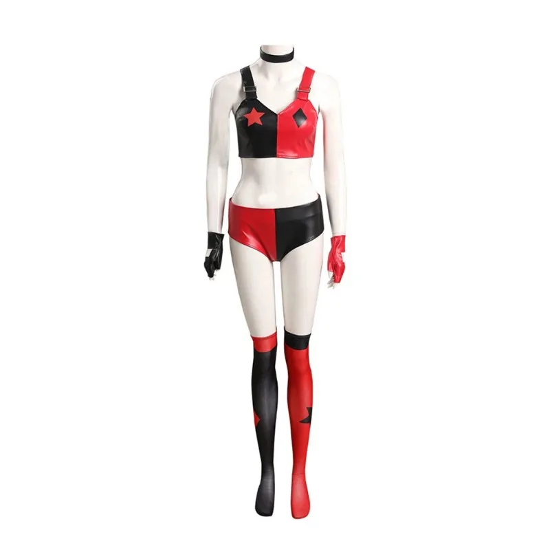 Cosplay rojo y negro para mujer, ropa Zentai Sexy, disfraz de licra, pelucas Rosas y azules, juego de rol Ouutfits, fiesta, gran oferta