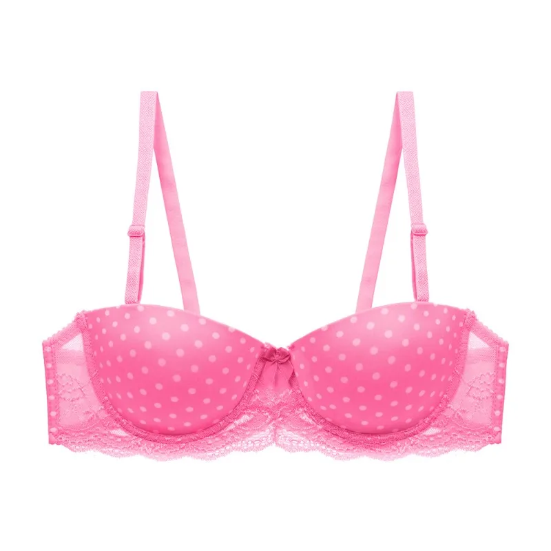 Sujetador Push Up, lencería sin costuras, Ropa Interior Sexy para mujer, Top de talla grande, lencería de talla grande, Ropa Interior de lunares, lencería femenina Sexy