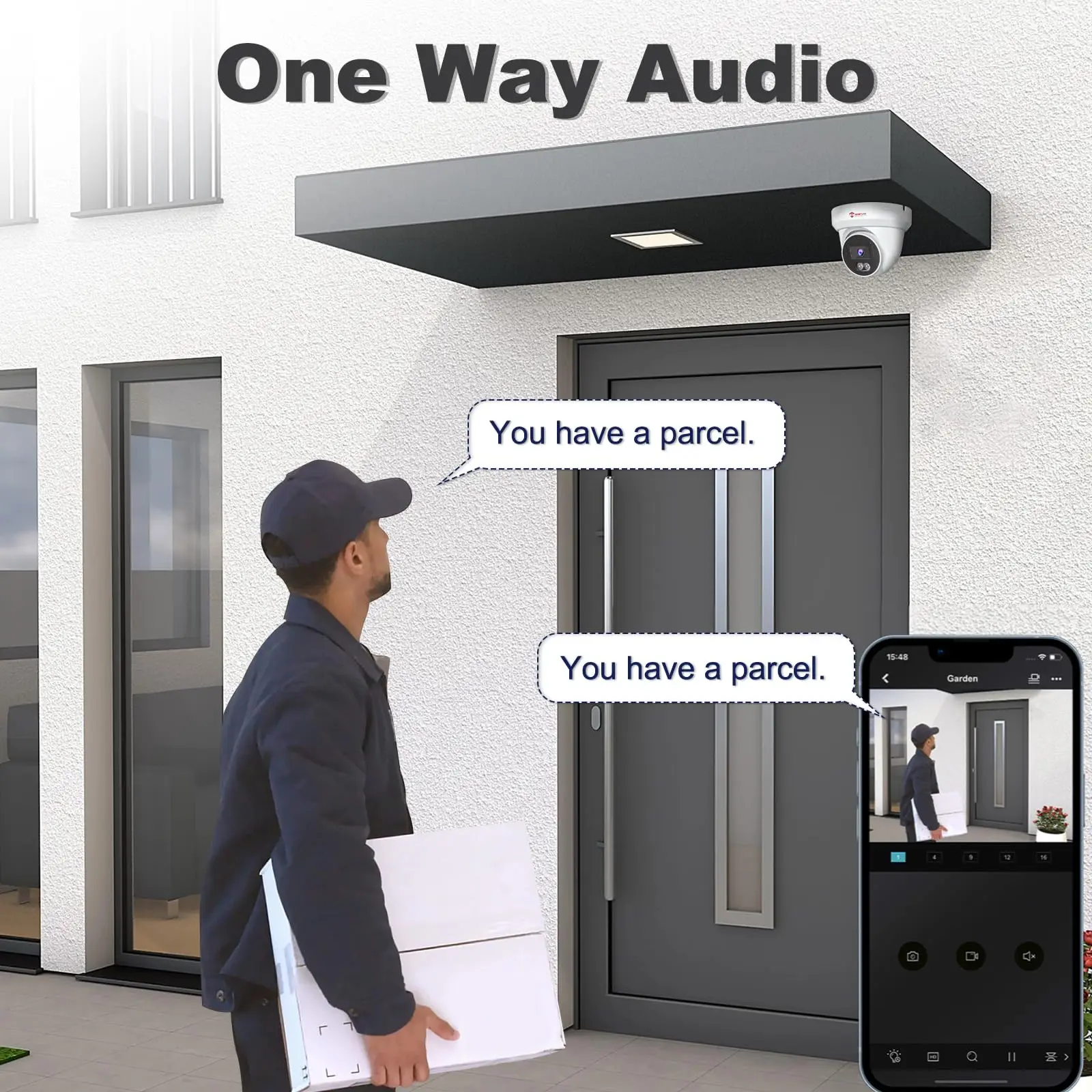 USA Only Anpviz 5MP PoE IP Turret Camera Built-in mic Security Camera Human Detection IR Vision 30m IP66 Metal Casing WDR H.265