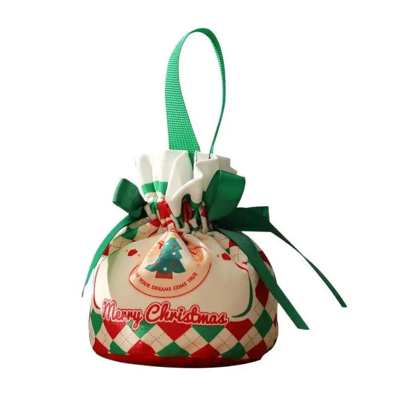 رجل ثلج عيد الميلاد لعام 2026، سانتا كلوز، حقيبة هدايا من قماش الأيائل، حقيبة يد حلوى للأطفال للعام الجديد، ديكور تخزين التفاح الاحتفالي #4
