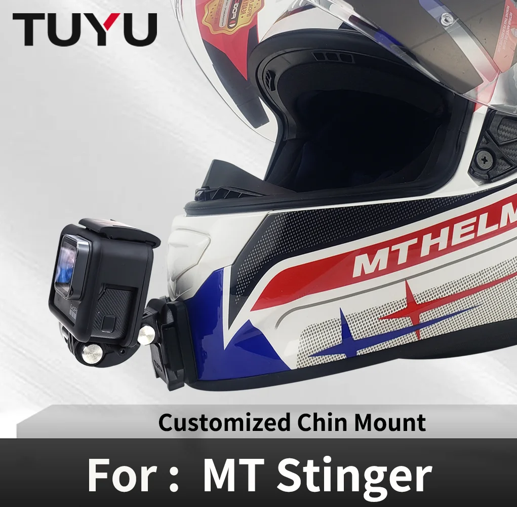 Tuyu for MT Stinger Aluminium Helmet Chin Mount for GoPro Hero 13 12 11 10 9 Insta360 X4 X3 Ace pro DJI Action 6 5pro 4 3 Camera