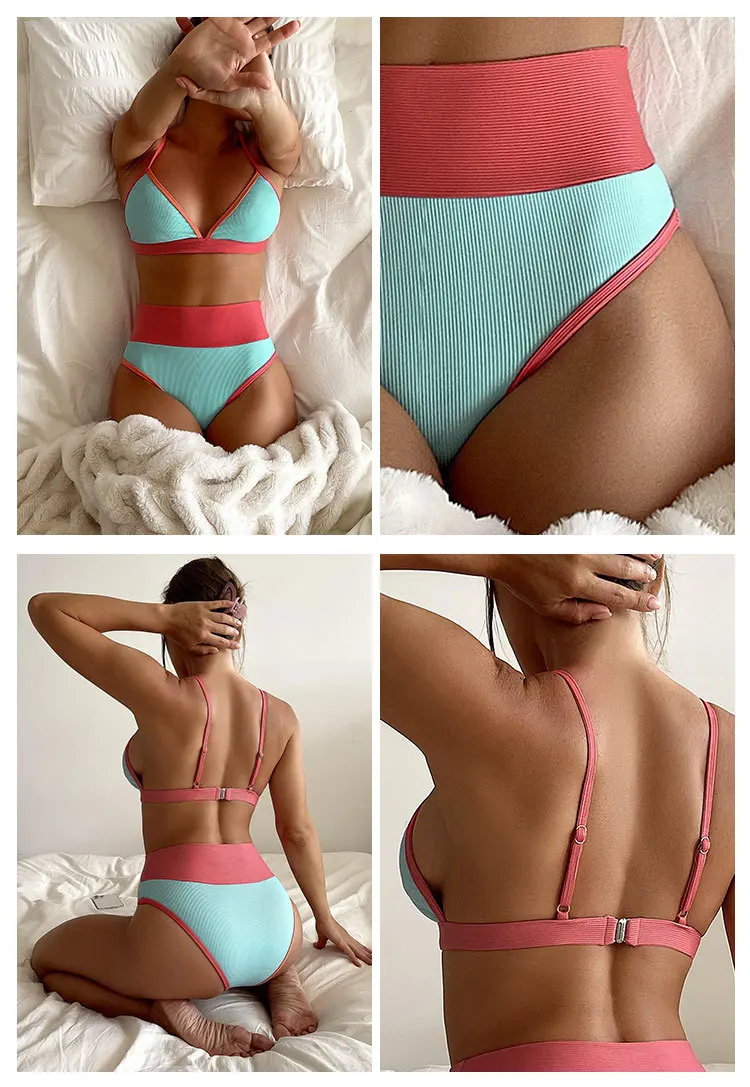 2024 New Two Piece Suits Micro Bikini Set Swimwear Swimsuit  Bathing Suit Women Candy Color Scheme Sexy Bikinis Swimsuits