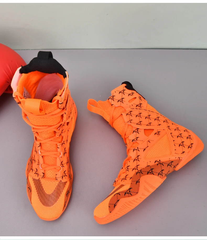 Herren Rutschfeste Boxschuhe Komfortable Kampf- und Ringkampfschuhe Leichtgewichtige Übergrößen High-Top Professionelle Ringerschuhe für Training – Detail 14