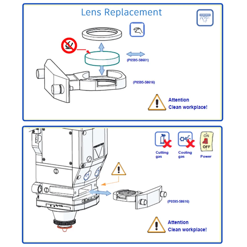 Precitec Original Protective Laser Windows Lens Dia.21.5x2 22.35x4 24.4x2 30x5 37x7 for Procuttor Fiber Laser Head