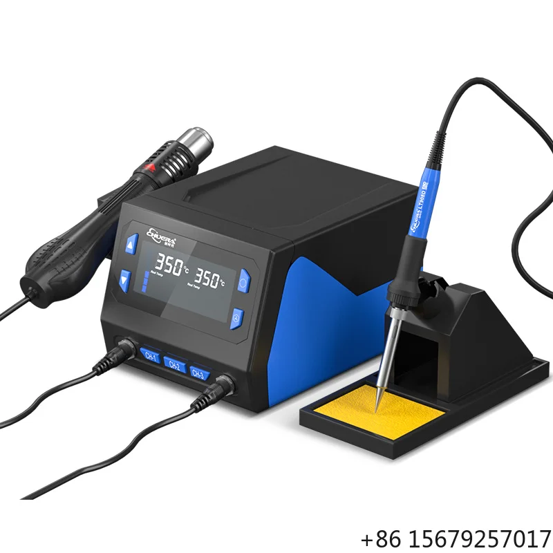Chuera 866D+ OEM 2 in 1 Hot Air Gun SMD Rework Soldering Station 770W LED Digital Display Hot Air Gun Solder Iron Repair Tools