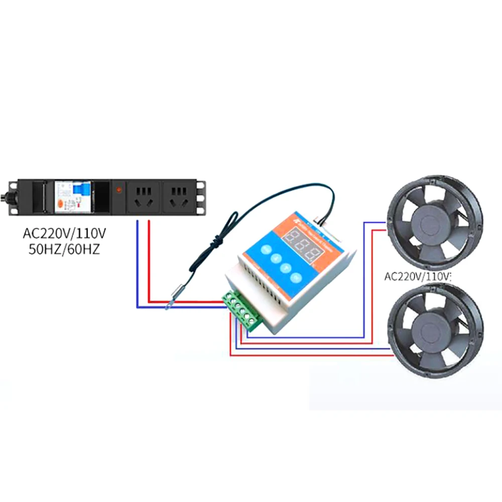 Imagem -03 - Controle de Temperatura ac Fan Regulação de Velocidade do Motor Interruptor Termostato Gabinete do Chassi Aquecimento Comunicação Rs485 ac 220v 110v