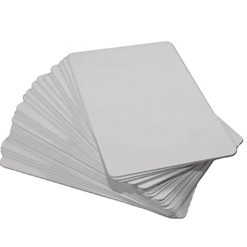 100PCs a lot thermal printing plastic inkjet cards printable white RFID smart chip NFC blocking card