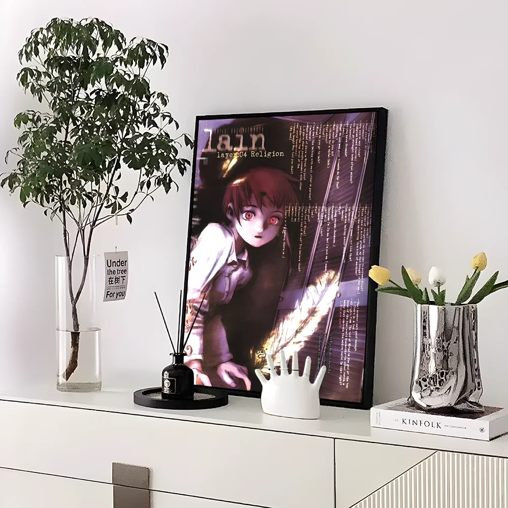 Serial Experiments Lain Anime  Movie Sticky Posters Vintage Room Home Bar Cafe Decor Vintage Decorative Painting