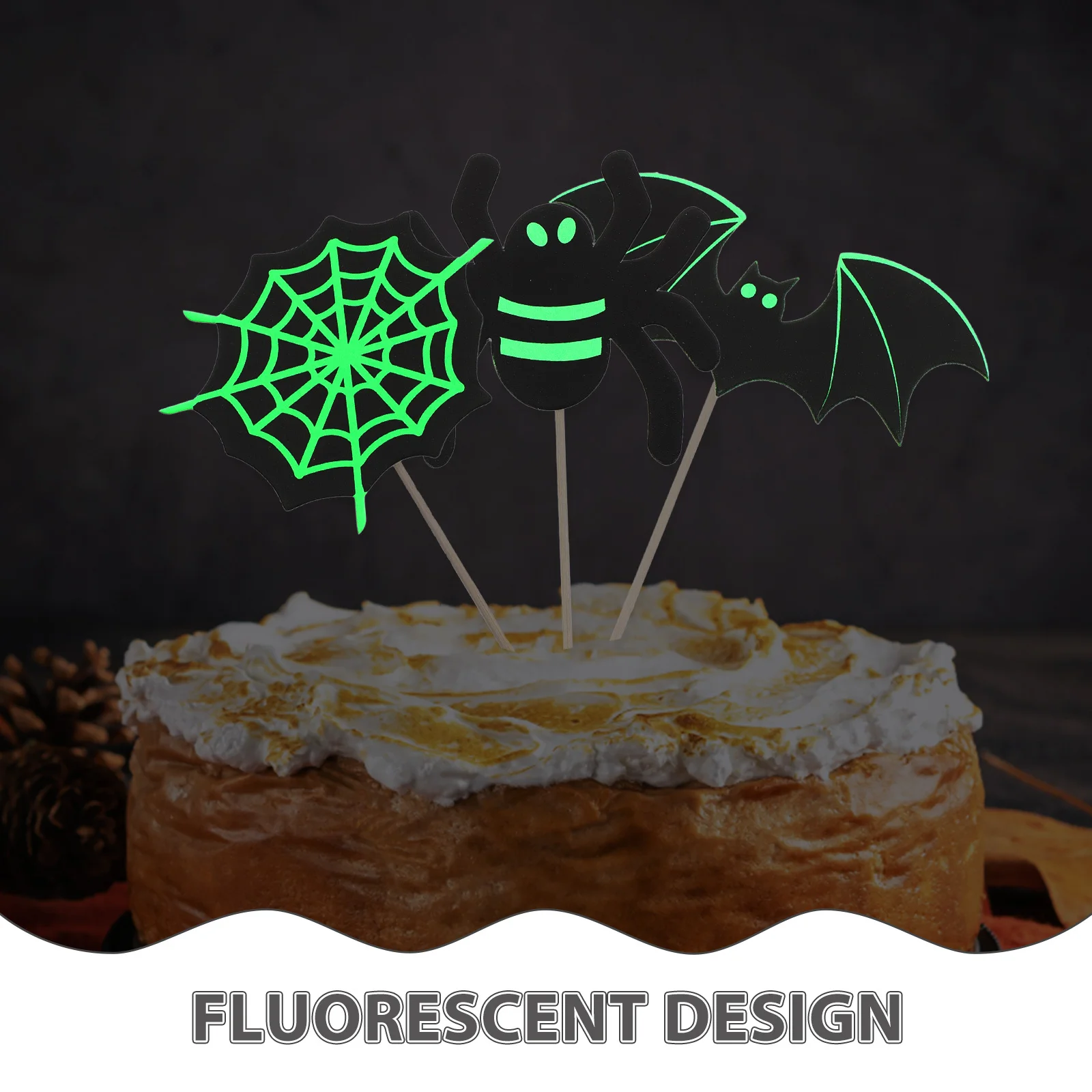 

24pcs Bat Shape Cupcake Toppers Halloween Cake Decorations Spooky Dessert Picks Party Supplies Baking Decor Cake Inserts