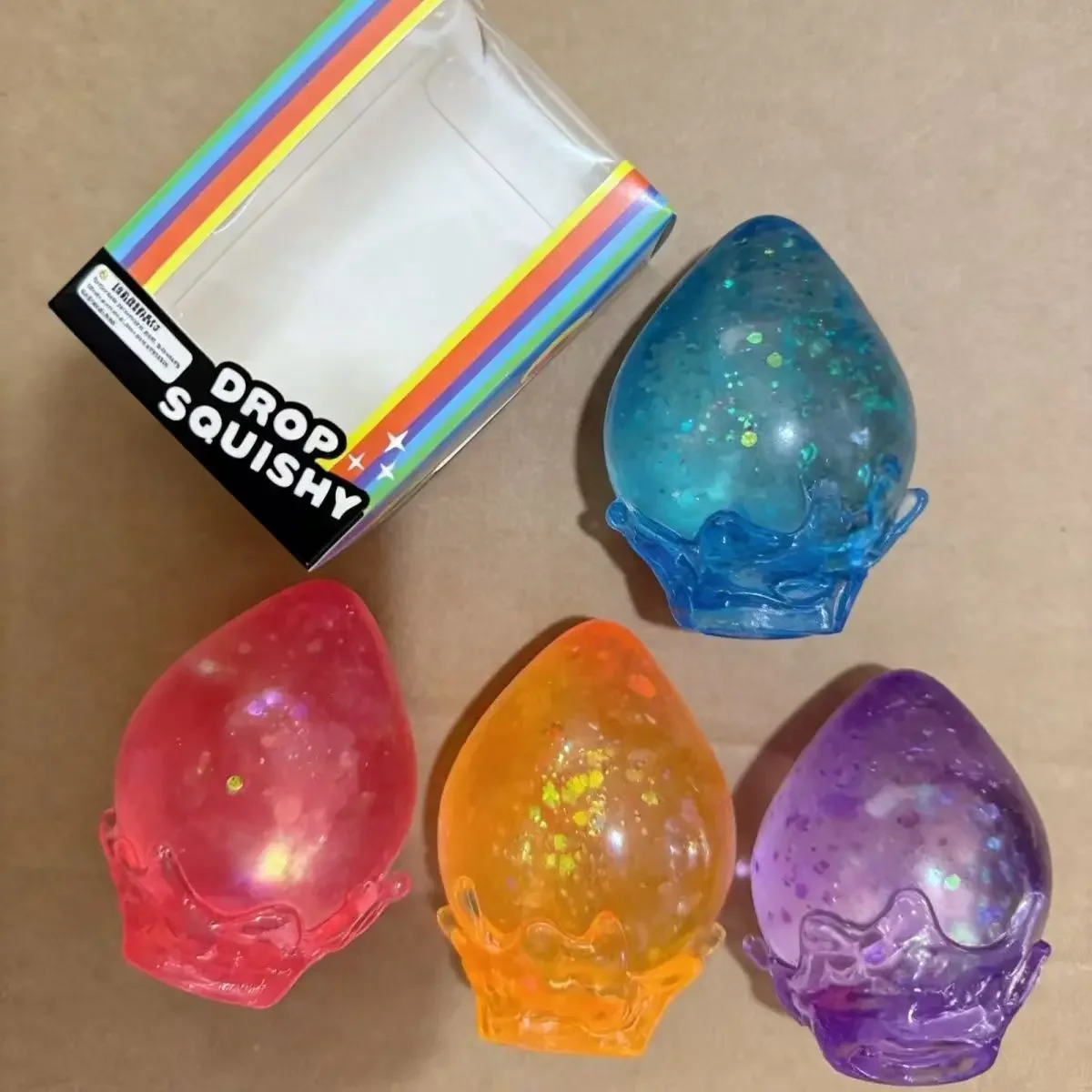 Needoh Water Droplet Shape Confirmation Blind Box Stress Relief Squeeze Slow Rebound Boy Girl Surprise Wholesale Toy Kawaii Gift