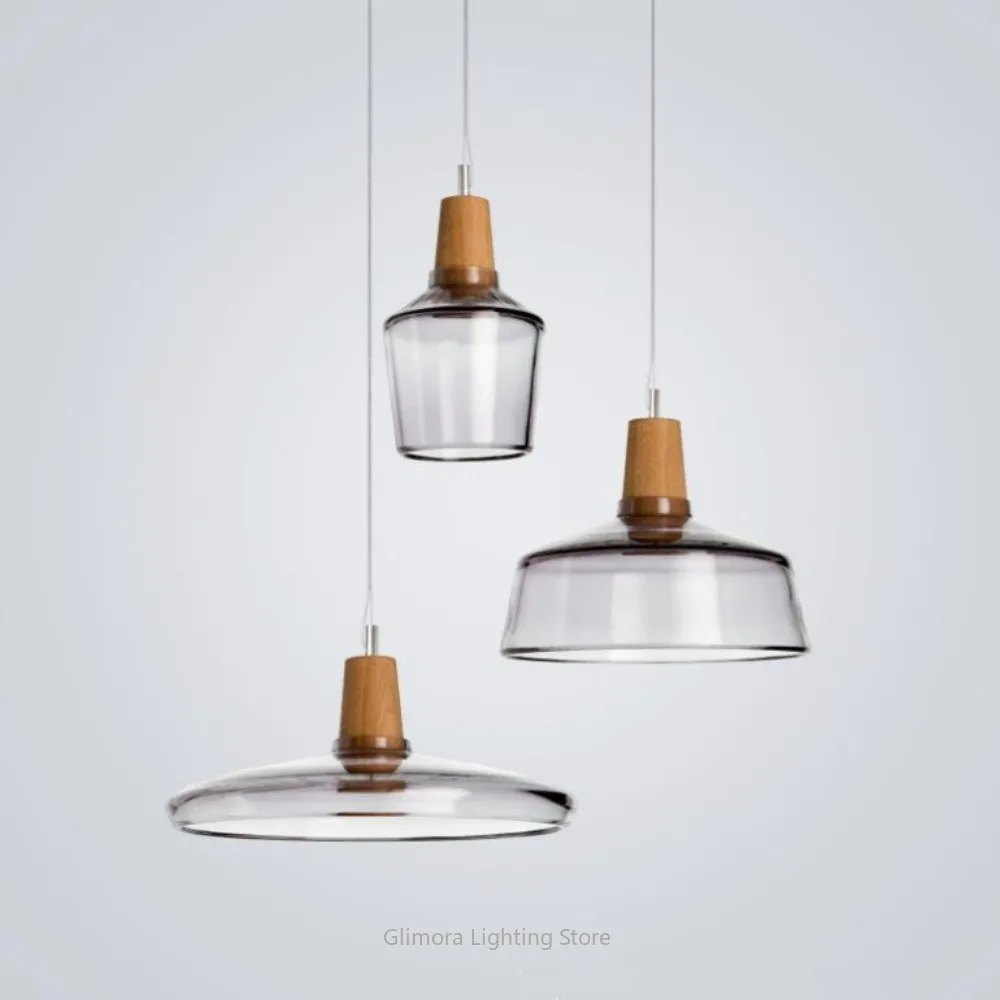 Nordic Creative Glass Pendant Lamp,Trendy Fresh Style,Glass&Metal,for Dining Room Cafe Bar Guesthouse Bedroom,Single-head Light