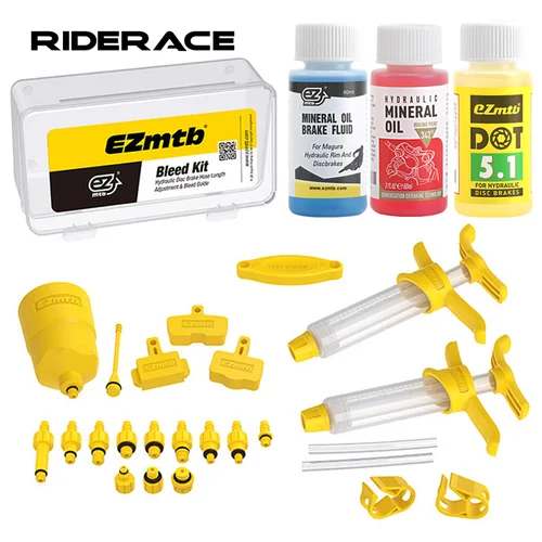 Aceite Mineral de frenos de bicicleta, Kit de purga de aceite de freno de disco hidráulico de bicicleta de 60ML para SHIMANO TEKTRO SRAM NUTT Series, herramientas de reparación de frenos