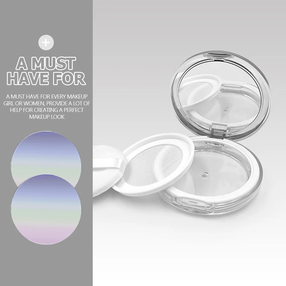 صندوق بودرة سائب مكون من قطعتين، حاوية بودرة مكياج محمولة رفيعة للغاية، غطاء شفاف، مادة ممتازة متينة، تصميم أنيق #5