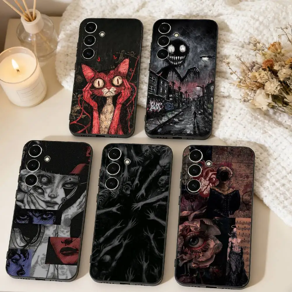 

Dark and grotesque aesthetics Phone Case For Samsung Galaxy A73,A72,A71,A70,A53,A52,A51,Soft Black Shell